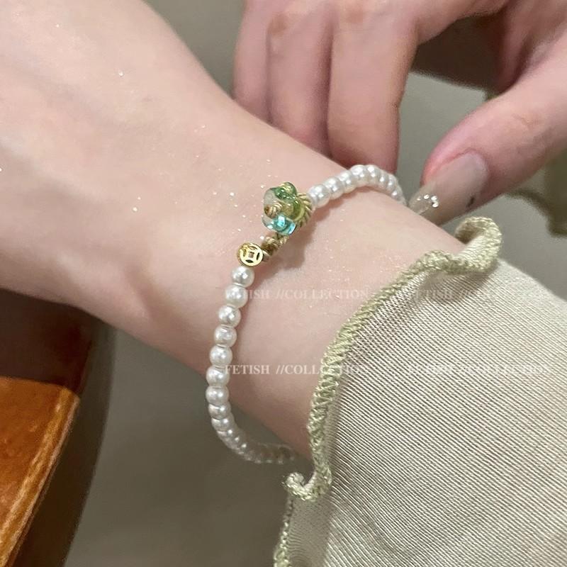 ins style pearl bracelet girls retro niche temperament beaded bracelet high-end couple girlfriend jewelry