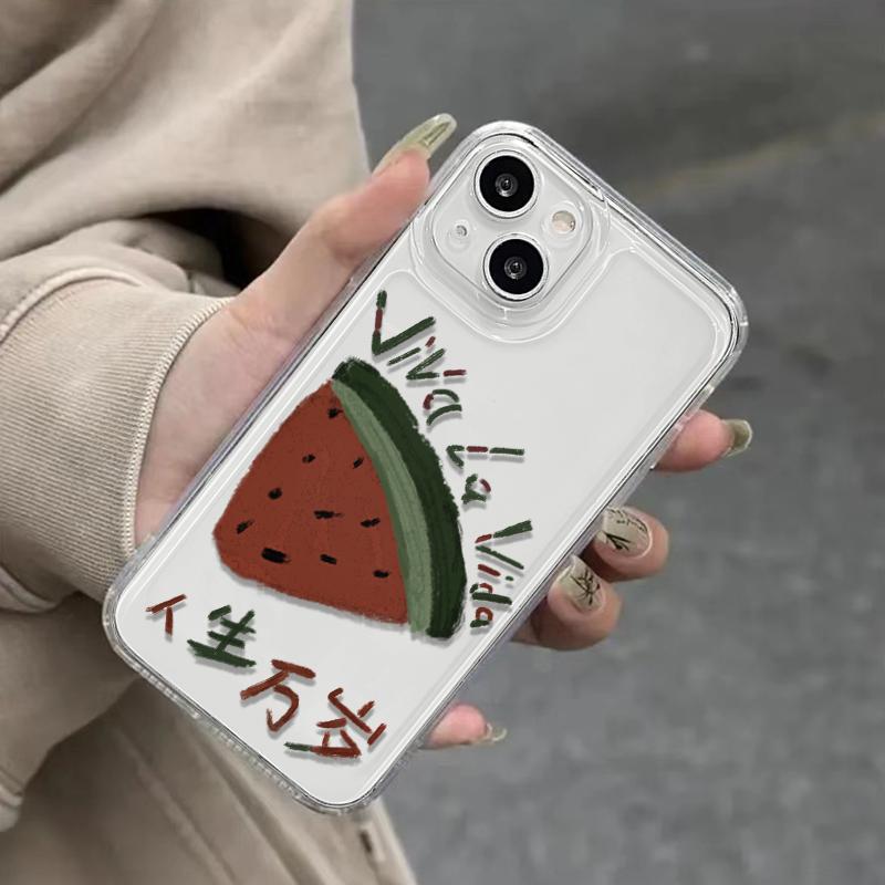 "Summer Watermelon Transparent Soft Case for iPhone 11/12/13/14/15 Pro Max"