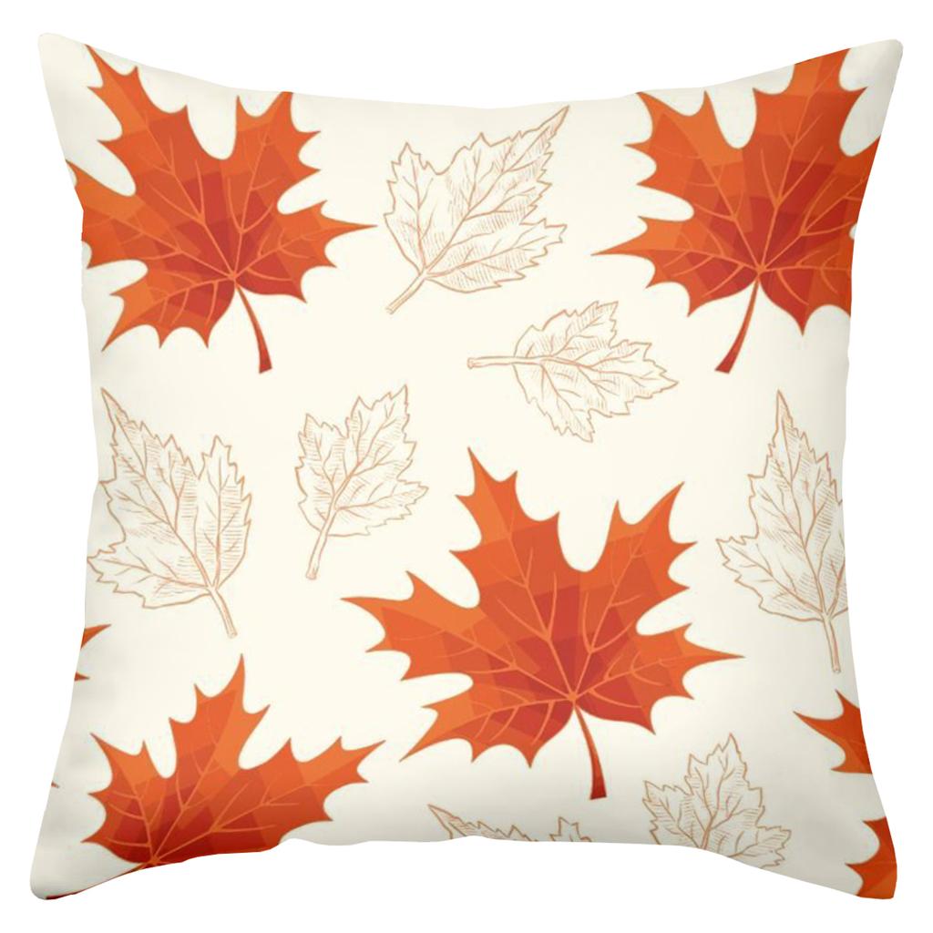 Autumn Maple Leaf Pattern Decorative Throw Pillows Polyester pillowcase, sofa decorative cushion cover, bedside throw pillow