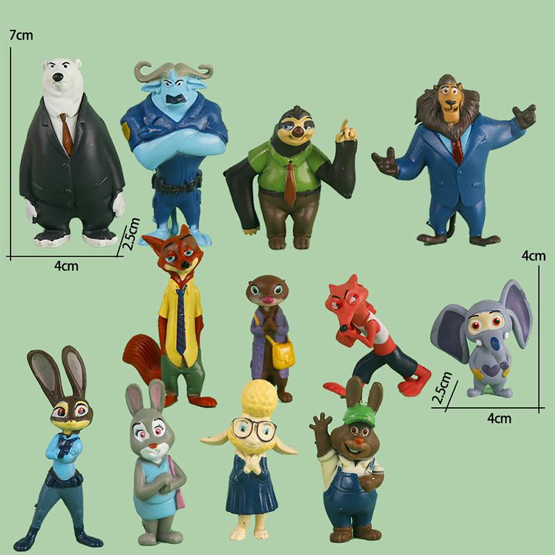 

Anime 6/12pcs Zootopias Judy Nick Action Figure Humorous Rabbit Fox Cheetah Figurine Present Desktop Ornament Designed For Kid Birth Date Gifts 7-11.5cm