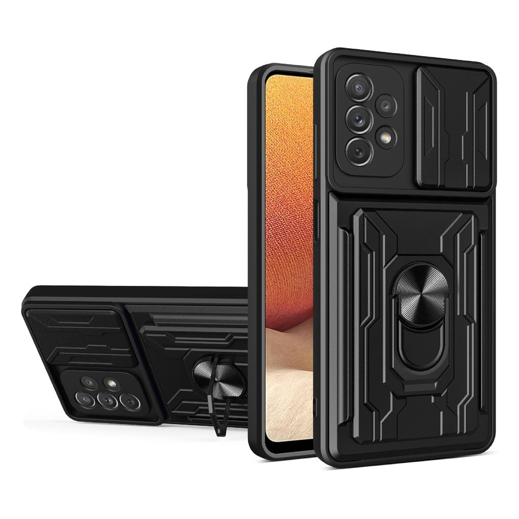 For Samsung Galaxy A23 5G (Global Version)/A23 4G Case PC + TPU Kickstand Phone Back Cover with Camera Slider