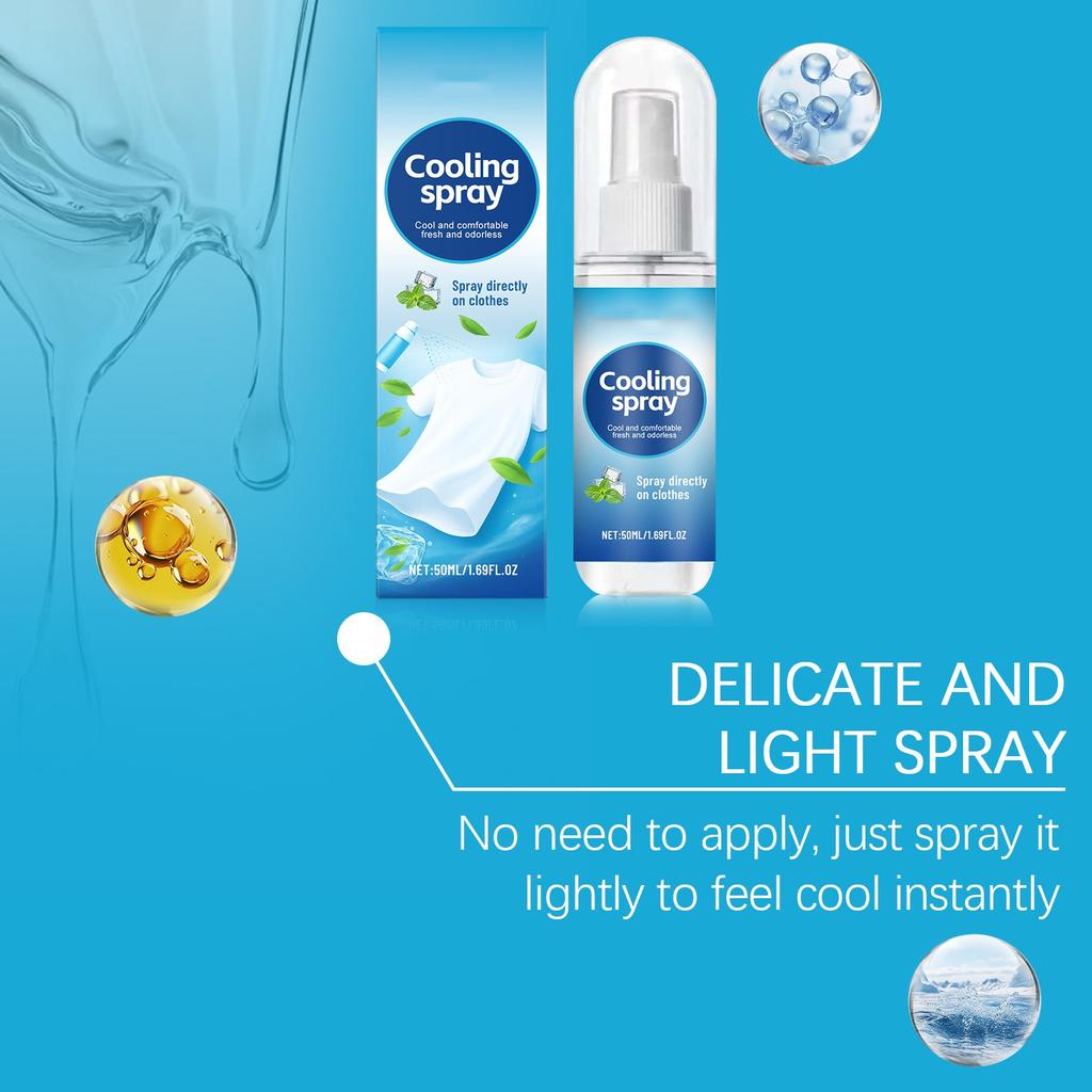 Cool Spray For Summer Outdoor Clothing: Refreshing, Cool And Non-Sticky, Physical Cold Sensation Cool Spray 50ml