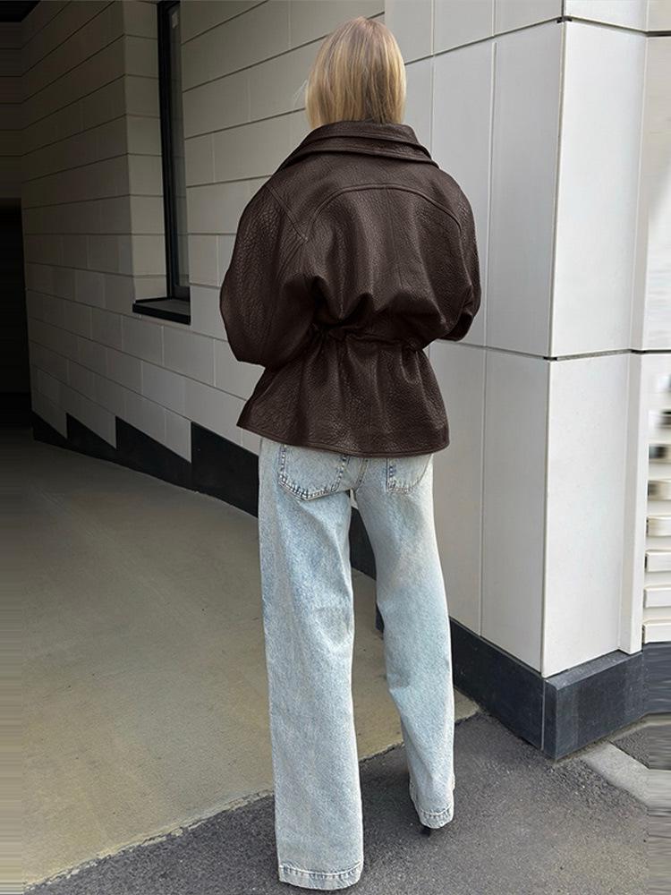 European & American Women's Motorcycle-Style Leather Parka Jacket 2025