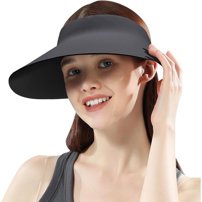 

1 шт. широкополые шляпы для женщин UPF50+ солнцезащитный козырек с защитой от ультрафиолета для лета гольфа походов пляжа путешествий спорта складные чёрный