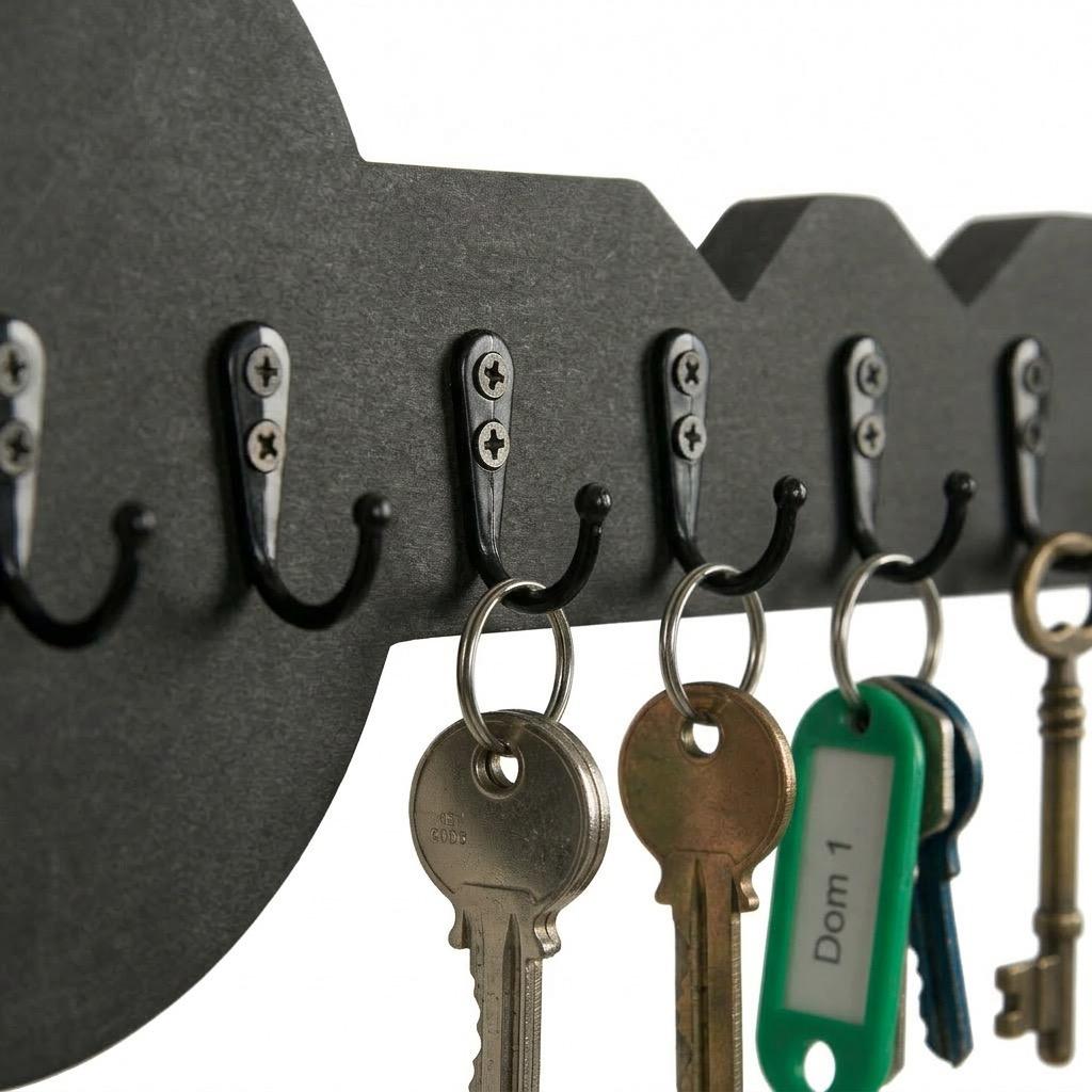Wooden Key Hanger Key Black