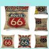 Elegant Mother Road Route 66 Cotton Linen Pillow Cover For Stylish Home Decor