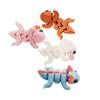 Cute Animal Doll Set, Fun 3D Printed Flower Animal Statue Set