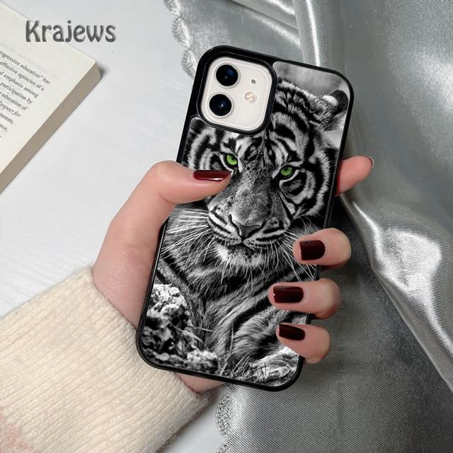 Animal White Tiger Pattern Soft Phone Case Cover For iPhone 17 Air 16 15 14 Plus 11 12 13 Pro Max Coque Fundas