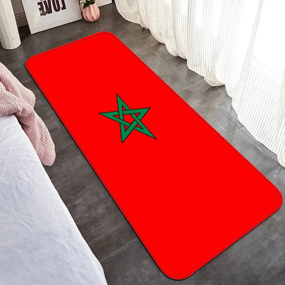 Morocco Map Flag Room Mats Anti-slip Absorb Water Long Strip Cushion Bedroon Mat Household Carpets