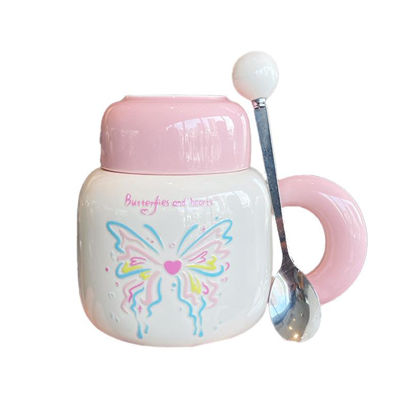 Graduation Gift To Teachers College Students Souvenir Birthday Girls Ceramic Mug with Lid Water Cup Practical Cup