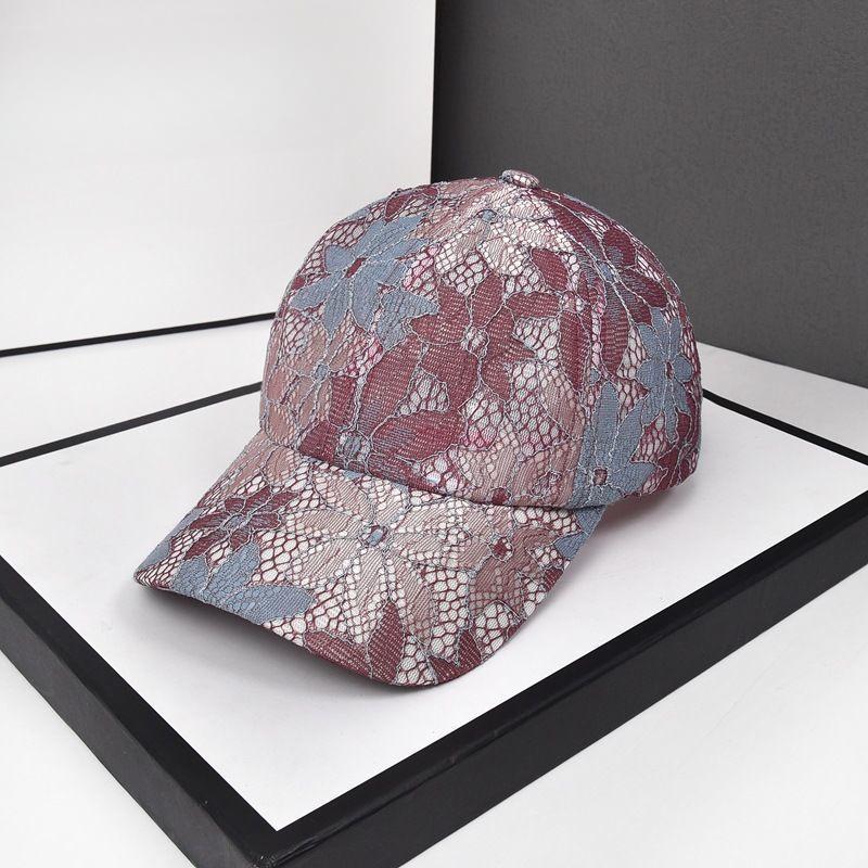 Summer Thin Lace Hat for Women Chinese Style Embroidered Flower Baseball Cap Fashionable Versatile Gauze Sun Protection Baseball Cap