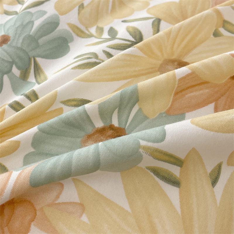 Floral Duvet Cover Botanical Flowers Pattern Bedding Cotton Comforter Cover Lightweight Boho Floral Quilt Cover for Girls Women