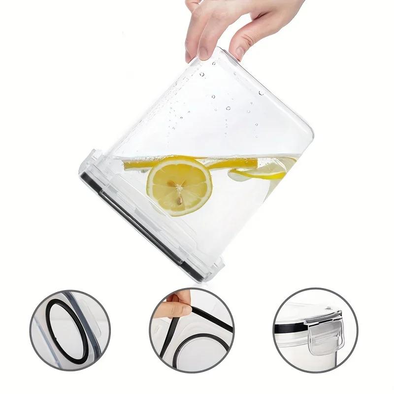 New Kitchen Food Storage Tank Miscellaneous Grain Storage Box 2L Set Transparent PP Sealed and Waterproof Storage Container