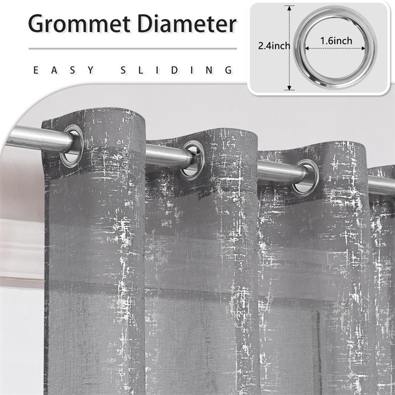 1 Panel Retro Spitze Vorhänge Heißes Silber Kreuzmuster Durchsichtig Cafe Marmormuster Durchsichtige Vorhänge für Schlafzimmer und Wohnzimmer Dekoration, Gardine