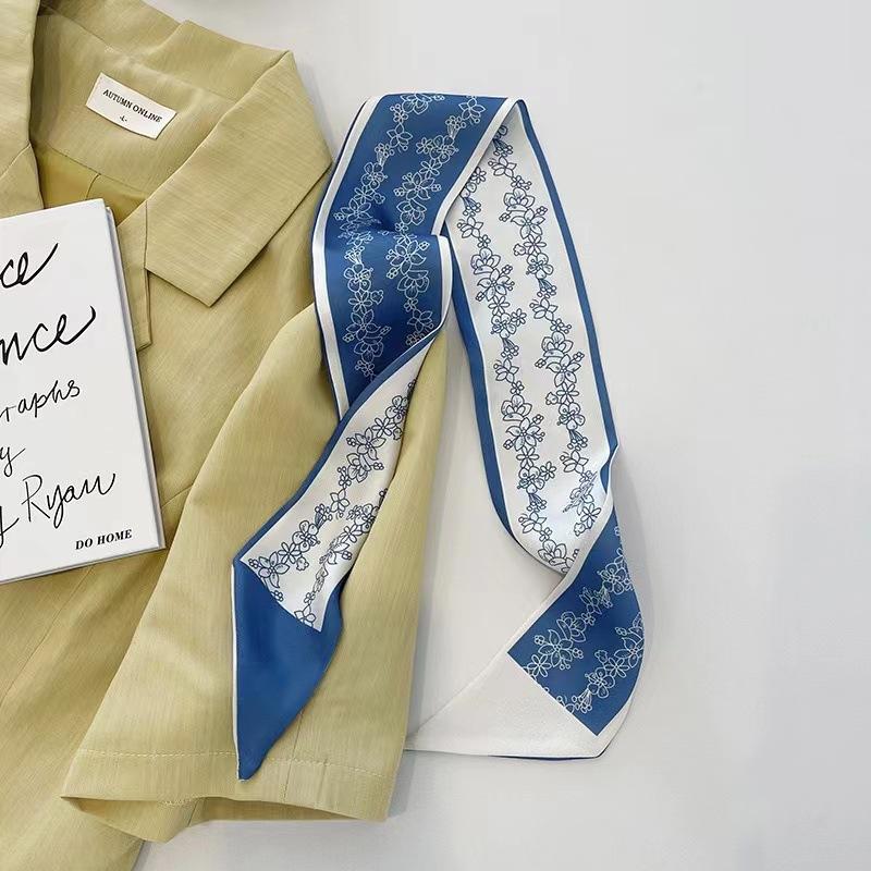 Qiandongge Seidenschal Stirnband Retro Weiblichkeit Gebundener Pferdeschwanz Schleife Band Stirnband Streamer Stirnband Mori Serie