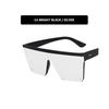 (White) Lebanghui New Trend Large Frame One-Piece Uv400 Sunglasses Street Shooting Male/Female Sunglasses Retro