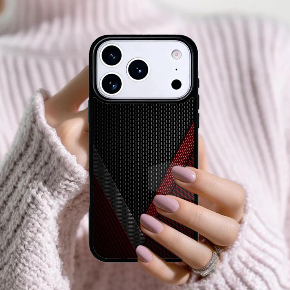 Carbon Fibre Effect Pattern Phone Case For Apple iPhone 17 Air 16E 15 14 Plus 13 12 11 Pro Max Mini Funda Cover