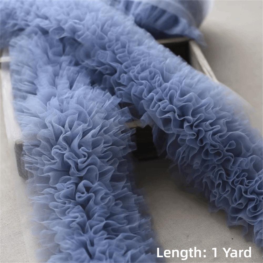 New Multi-layered Lace Mesh Trim Fluffy Ruffled Edge Skirt Hem Decoration Encrypted DIY Dress Lace