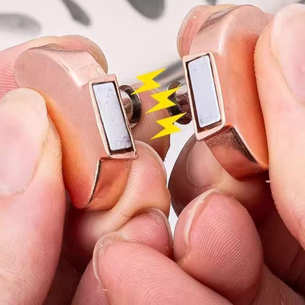 2 ks Kreativní Bezvrtací Bezhřebíkové Magnetické Knoflíky na Záclony Odnímatelné Světelně Nepropustné Klipy na Záclony Jednoduché Stahování na Záclony pro Domov