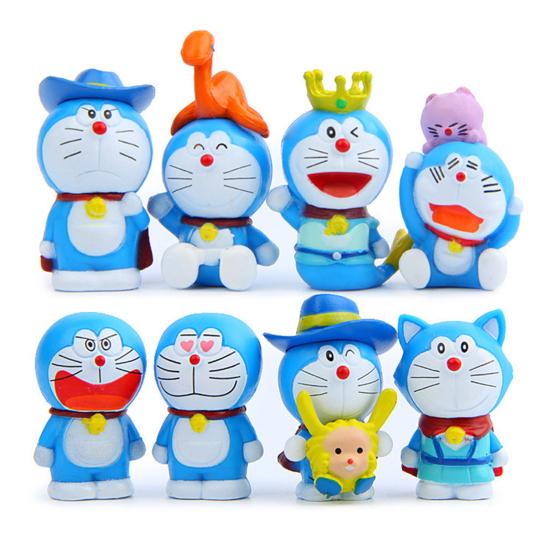 8Pcs/Set Lovely Statue Model Toy Funny Multifunctional Cartoon Doraemon Action Figurine for Decoration