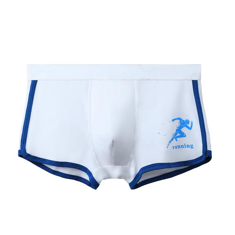 Men's Pure Cotton Printed Boxer Briefs - Breathable, Comfortable, Summer Thin Sports Underwear for Boys and Youth