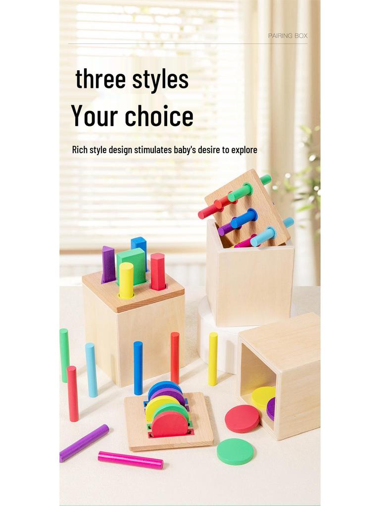 Montessori Wooden Shape & Color Sorting Toy for Ages 1-3