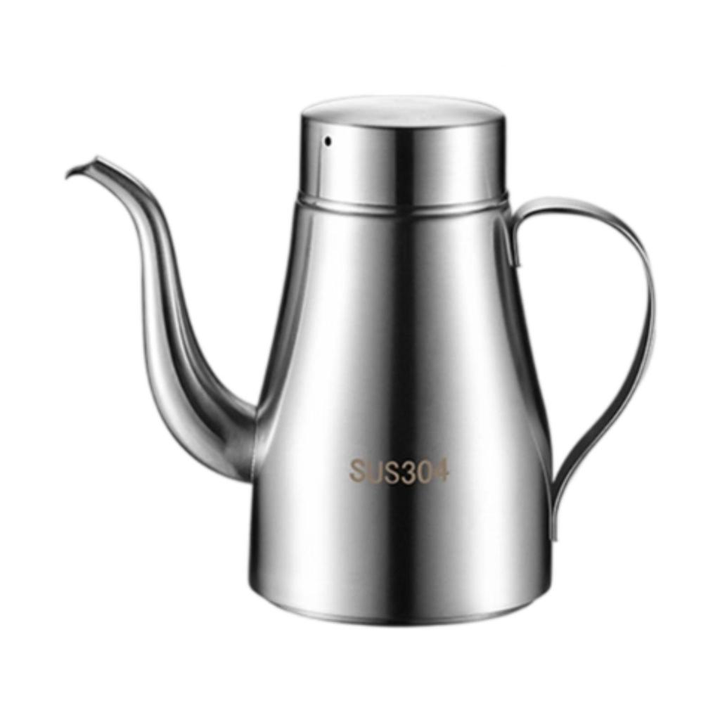 Stainless Steel Oil Pot Portable Oil Kettle Household Edible Oil Pot Long Mouth Oil Bottle 400ML/500ML/700ML/1000ML/1400ML