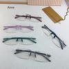 Men's Anti Blue Light Blocking Reading Glasses Cut Frameless Metal HD Lens Eyewear Women Prescription Presbyopic Glasses +400