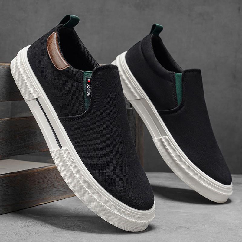 Mens Canvas Slip-On Loafers Casual Comfort Shoes Daily Wear