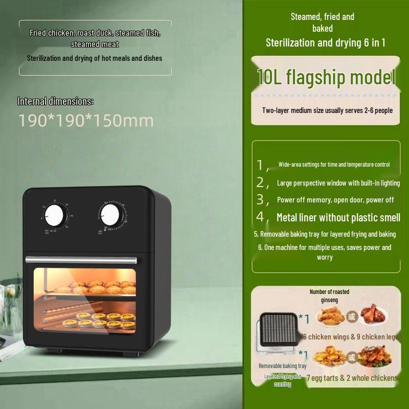 Multifunctional Electric Oven Air Fryer with Visual Window and Large Capacity for Home Baking