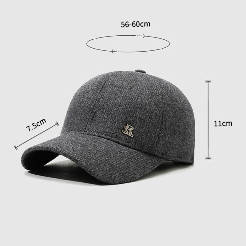 Men's Winter Warm Cap Dad Grandpa Cotton Hat Autumn Ear Protection Baseball Cap