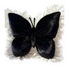 Butterfly Shape Throw Pillow Velvet Butterfly Pillow with Lace Trim Decorative Pillow for Sofa Couch Bedroom Office Decor
