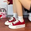 Damen Plateau-Canvas-Schuhe Frühjahrsmode Schnürung Bequem Lässig Klobige Sneaker Trendig Outdoor Vielseitig Flache Schuhe
