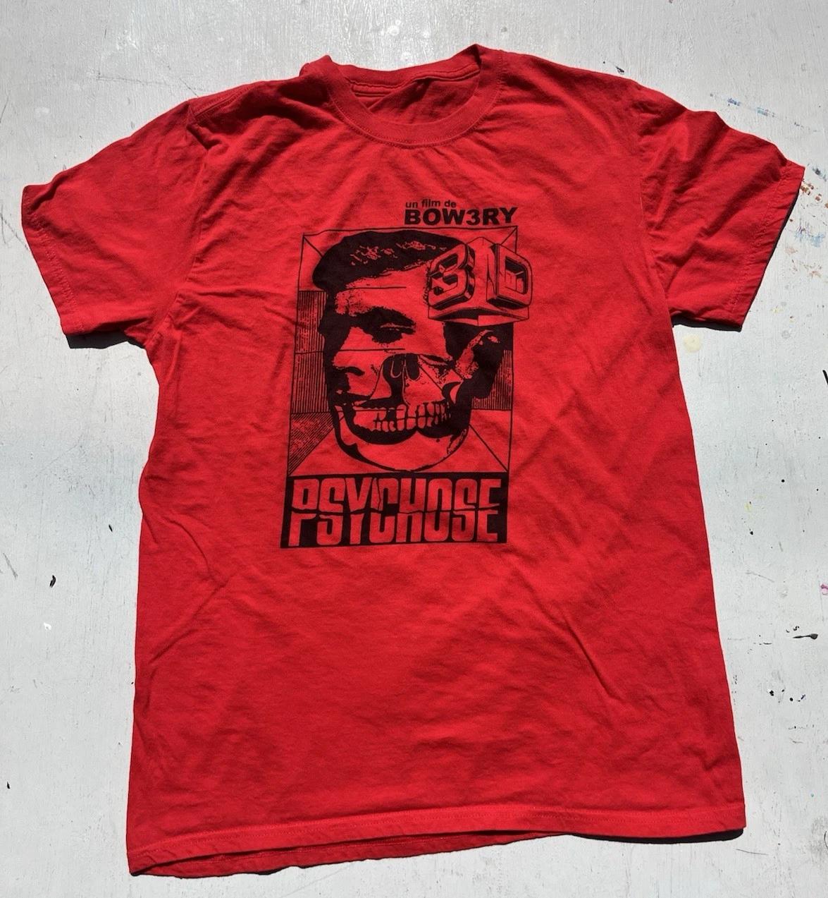 

Men s Bow3ry T-Shirt Red Psychose Film NO SIZE Hitchcock Horror Art Scare Fright 2XL