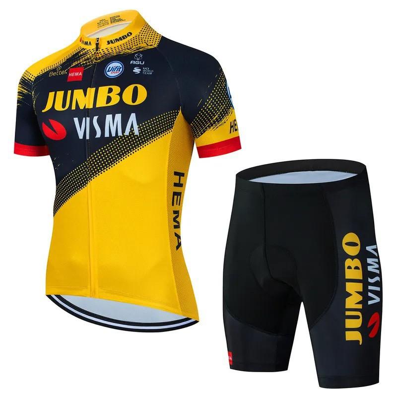 JUMBO Tour De France Completo da Ciclismo Manica Corta Uomo Donna Versione Squadra Strada Traspirante Maglia