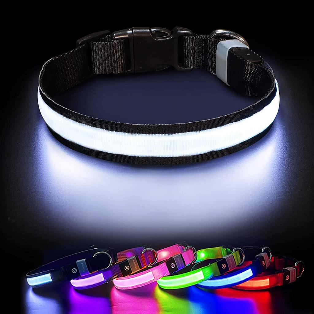LED Luminous Collar Dog Collar USB Rechargeable Pet Collar Luminous Neck Collar Luminous Dog Collar