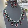 Heavy Industry Necklace Earrings Set Winter Women'S High Sense Water Drop Zircon Jewelry Light Luxury