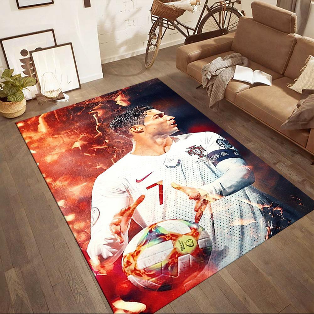 Ronaldo's Vodafone Legacy Square Rugs Are a Great Choice for Living Rooms, Bedrooms, Home Décor, and As Gifts.