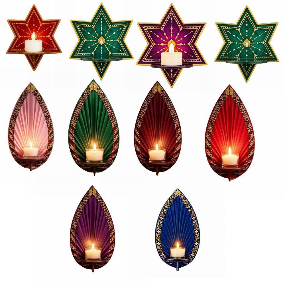 Wooden Wall Mounted Shelf Star Wall Display Stand Tealight Sconce Wall Storage Rack Festival