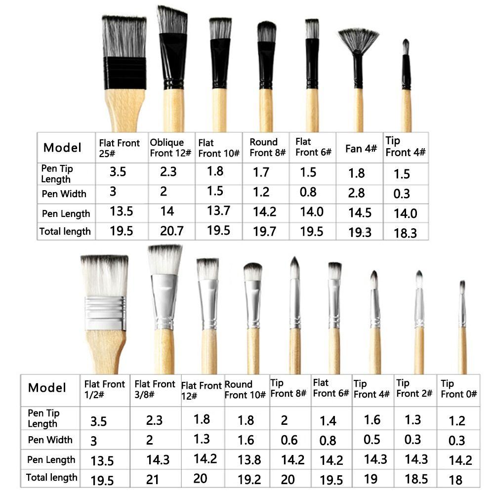 7/9Pcs Portable Painting Brushes Set Wooden Handle Watercolor Drawing Brushes Kits  Drawing Tool