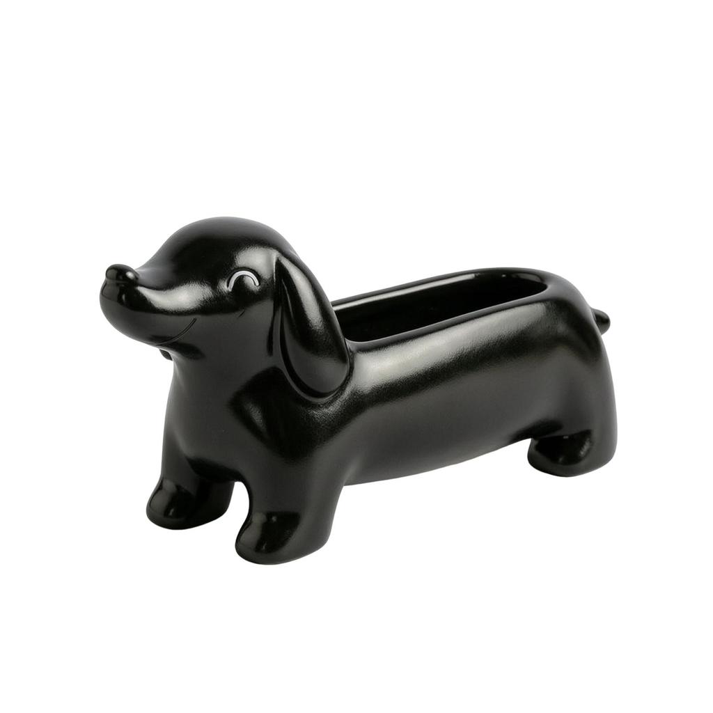 Dachshund Planter Cute Plant Pot Decorative DogShaped for Shelf, Patio, Balcony