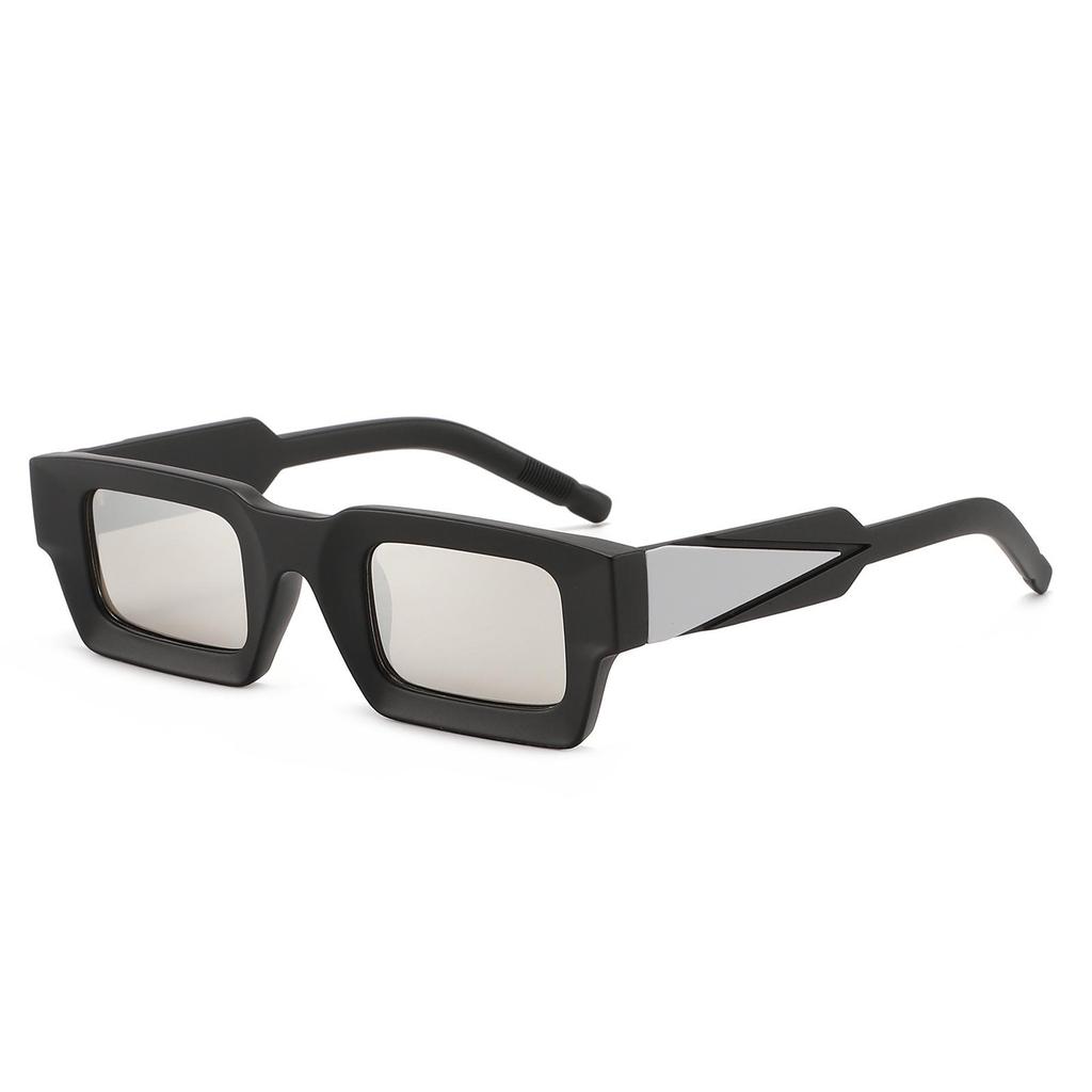 Retro Square Sunglasses for Women - Small Frame, Color Mirror Lenses, Versatile European & American Street Style