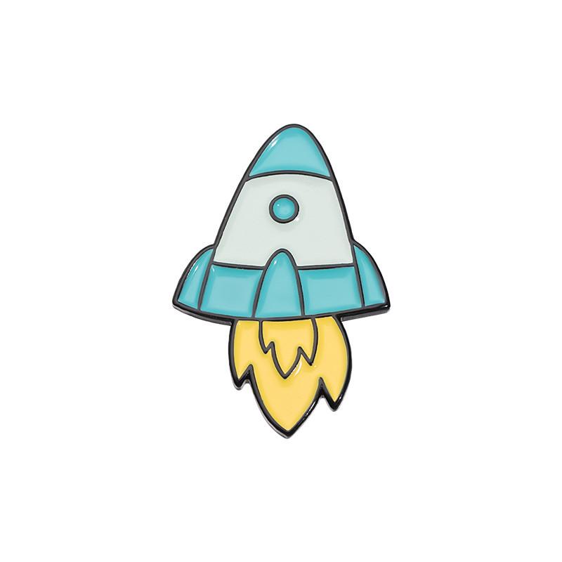 Stylish Cartoon Brooch Pin In Alloy With Fun Space Elements For Fashionable Accessorizing