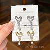 S925 Silver Love Heart Stud Earrings with Zircon - Trendy Niche Design for Women