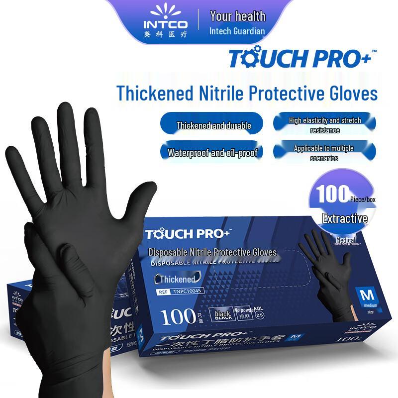 Intco Medical Disposable Nitrile Work Gloves M