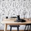 White Fringe Peel And Stick Wallpaper Sketch Floral And Leaves PVC Wallpaper Elegant Waterproof Flower Bathroom Kitchen Decor