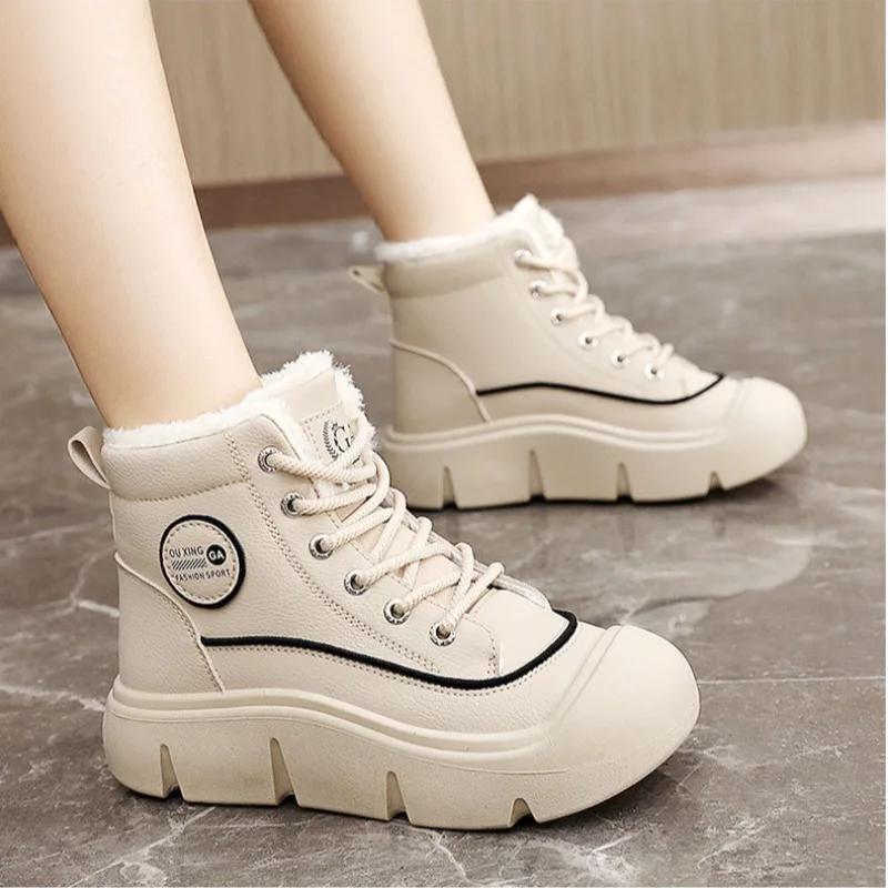Scarpe Invernali da Donna Nuove Sneakers Casual High Top Scarpe con Rialzo Piattaforma per Donna Scarpe Calde in Cotone Peluche Zapatos Mujer