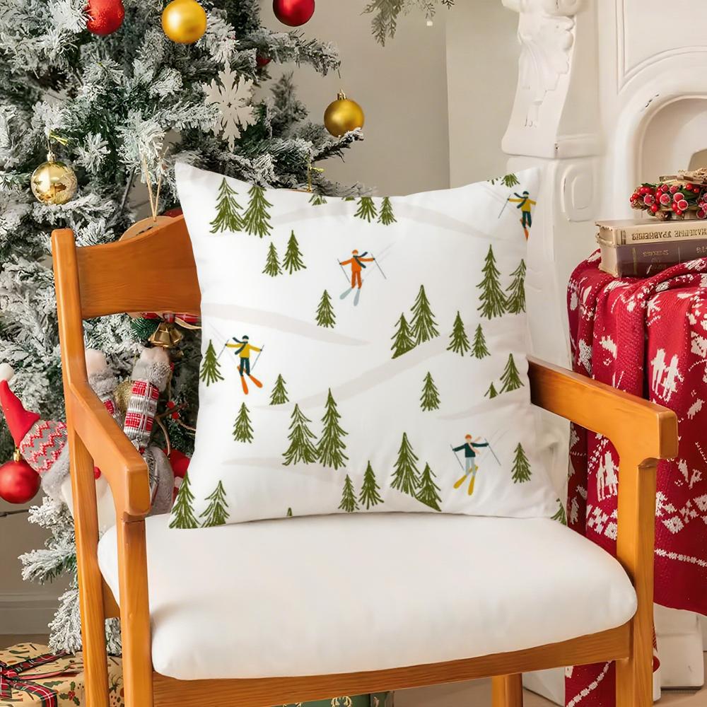 Ski Resort Prop Pillow Case Silky elegant Comfort Sofa Bed Invisible zipper