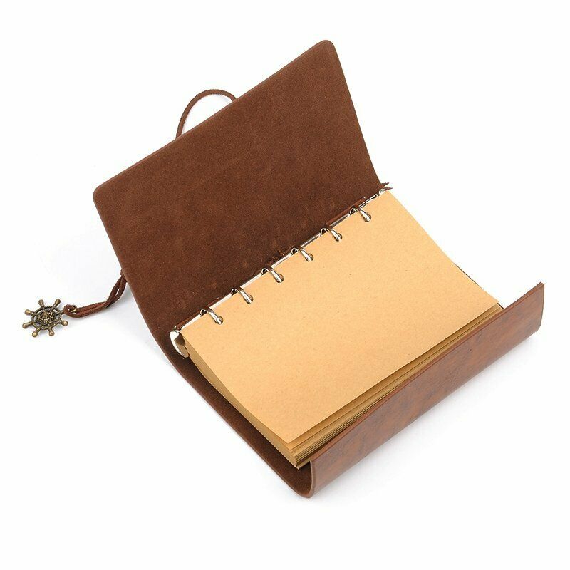 New A6 Vintage Pirate Ship Notebook Diary Leather Loose Leaf Book Travel Journal
