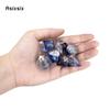 7 Pcs Blue Golden Number Sharp Edge Resin Dice Polyhedral Dice Suitable For Role-Playing Dice PropBoard Game